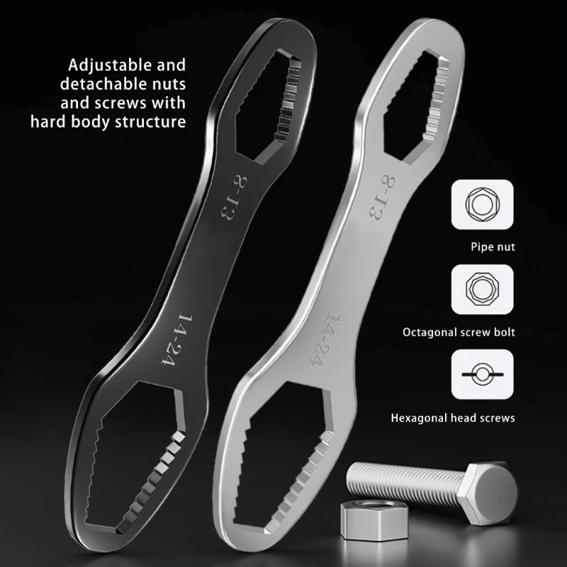 2PCS Universal Double Head Wrench Tool 8-24 mm für Motorradanpassungen