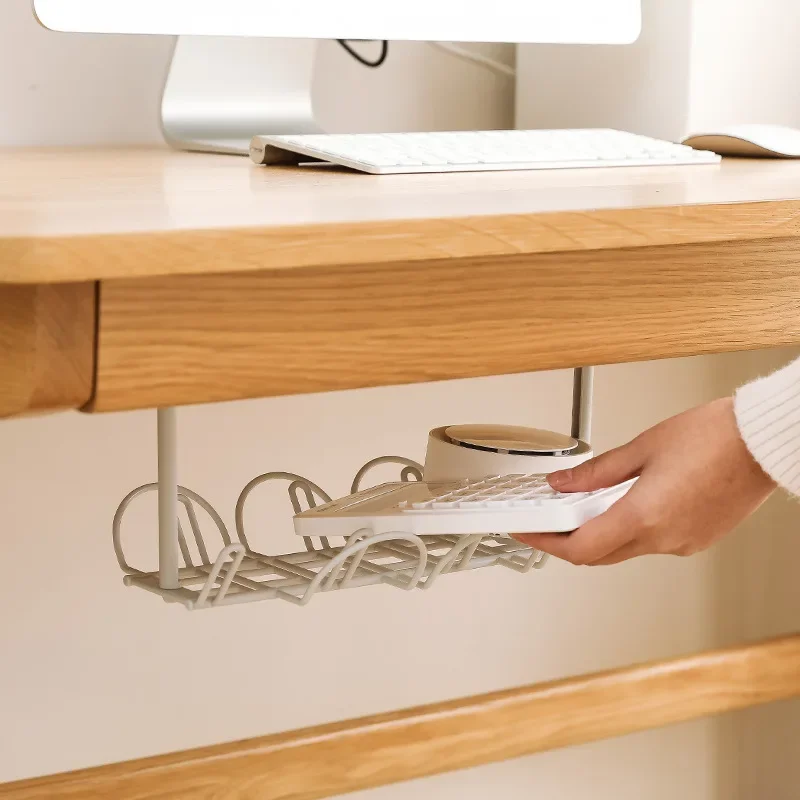 

Home Office Desk Bottom Power Cord Plug Arrangement Holder Cable Tray Partition Hanging Basket Layered Rack