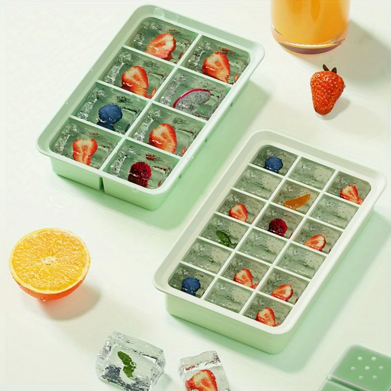 

BPA-Free Polypropylene Ice Maker Set with Integrated Multi-Layer , Homemade Popsicle Molds, Large Capacity Ice Cube Tray