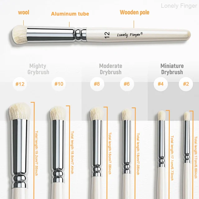 Dry Brush Miniature Painting Drybrush Set Hobby Detail Paint Brush Set for Acrylic/Oil/Watercolor Brushes for Beginners & Pros 2