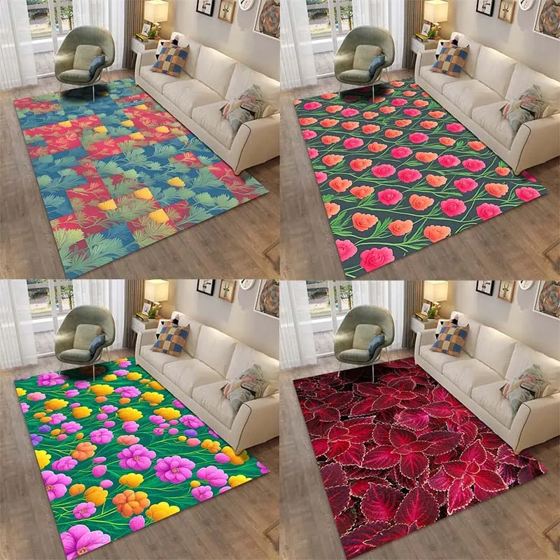 Flower Pattern Floor Mats Door Decoration Home Living Room Floor Mats
