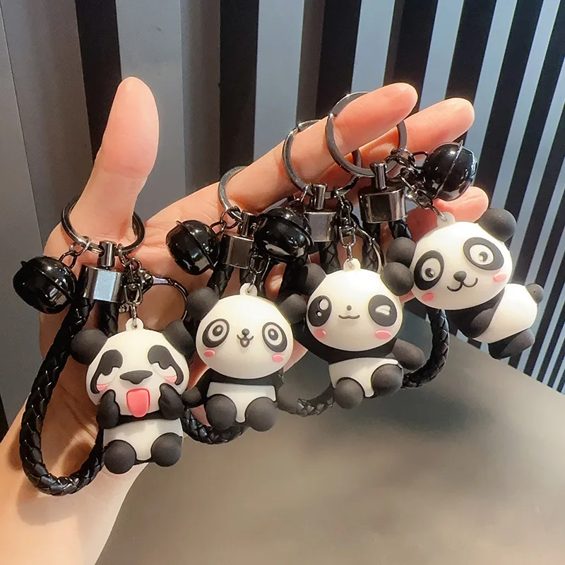 Gantungan Kunci boneka Panda lucu, gantungan kunci mobil lucu, tas sekolah anak perempuan, jimat dekorasi Festival, hadiah kecil untuk siswa