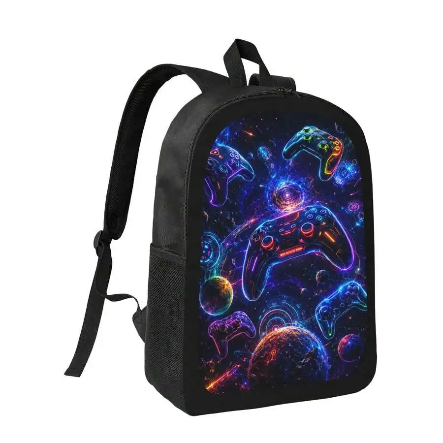 

Gaming Controller Space Pattern Backpack Stylish Casual Lightweight Daypack For Men Women