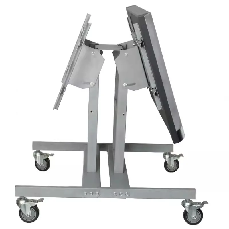 TV all-in-one conference low cart stage front and back dual screen TV floor stand for 32-75 inches