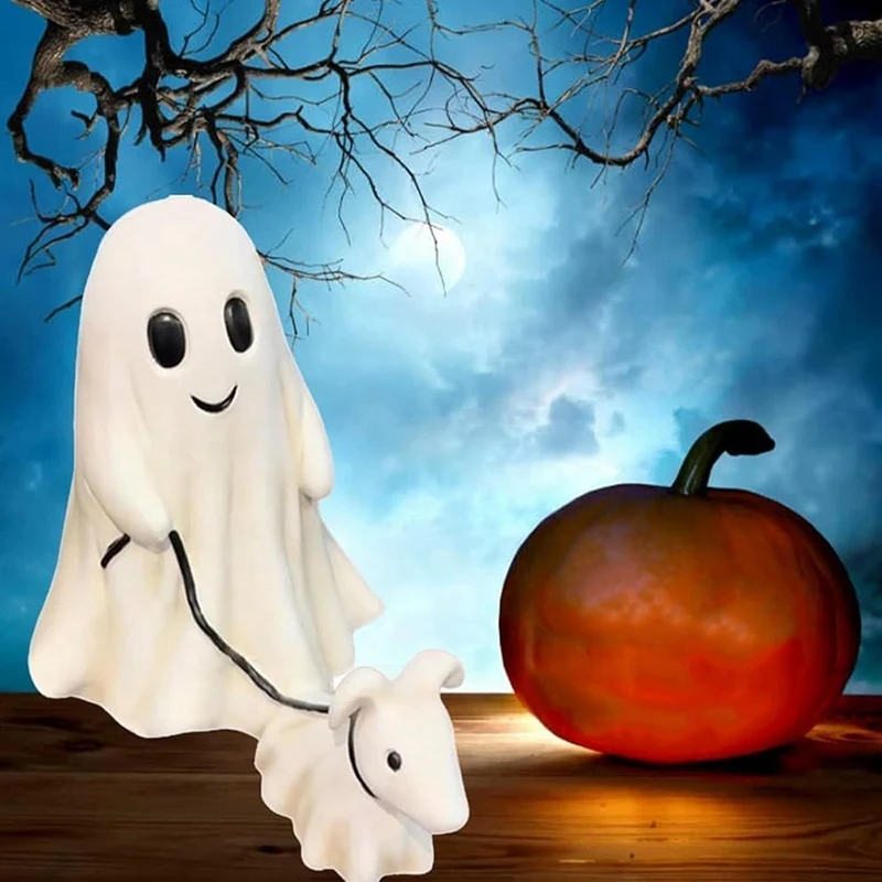 تمثال كلب المشي HW-elGhost، ديكور تمثال شبح رعب الهالوين، شبح المشي كلب الشبح (الصبي)