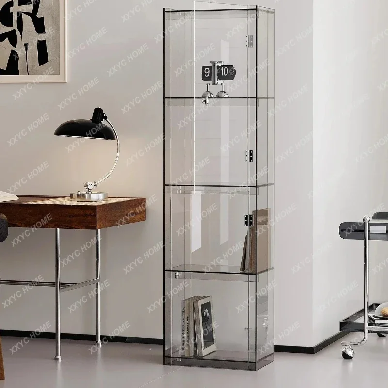

LBookshelf with door, living room floor rack, locker, integrated storage, simple figure display cabinet