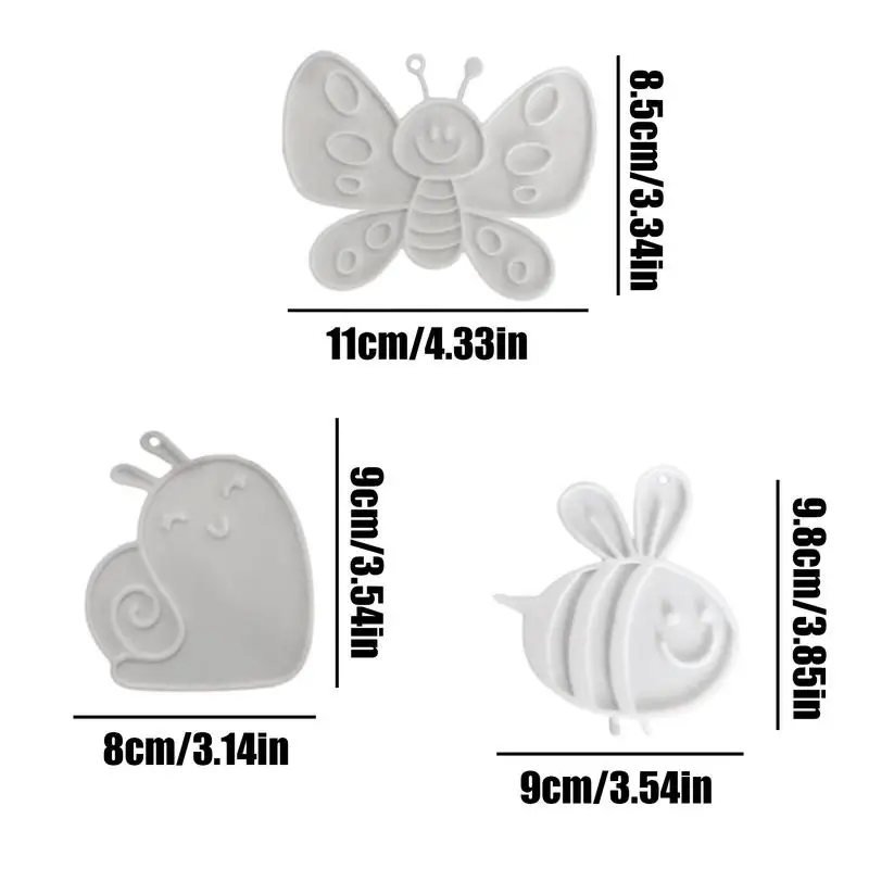 Artes e ofícios para crianças 3 peças em forma de animal bonito pintado à mão ornamento multiuso pintura suprimentos para crianças criança