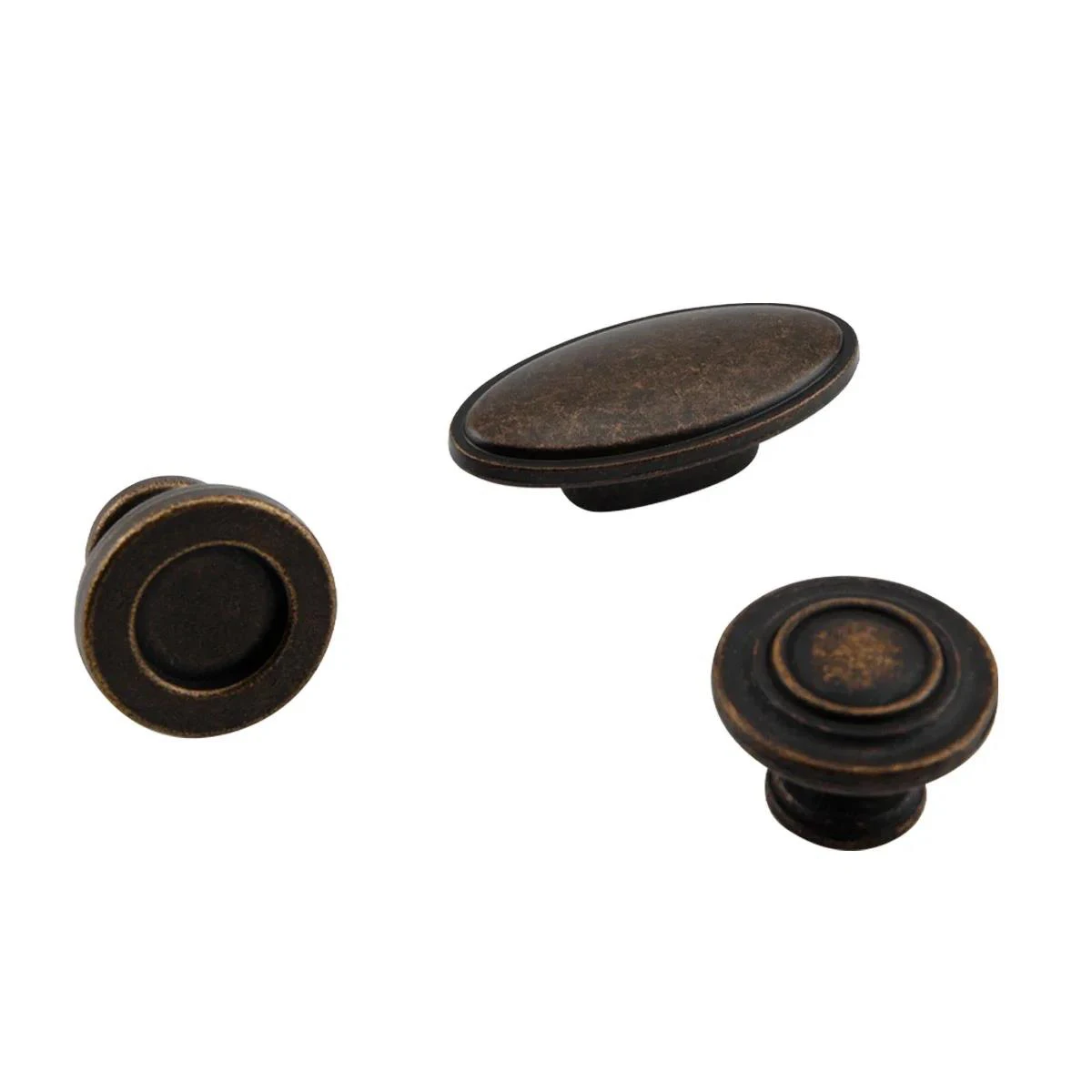 Furniture hardware American retro pastoral round single hole handle zinc alloy cabinet door  drawer handle Cabinet  Handle