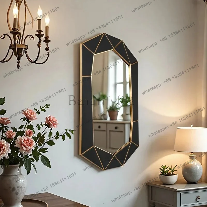 

European-style Light Luxury Bathroom Mirror Wall-mounted Vanity Art Makeup Mirror