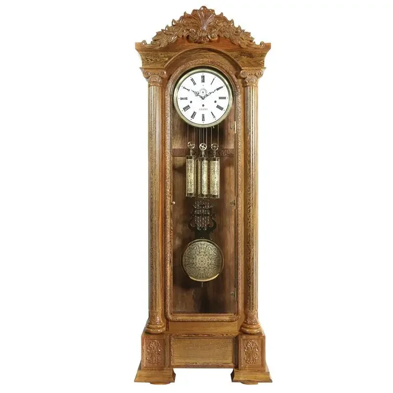 European solid wood floor clock living room retro clock