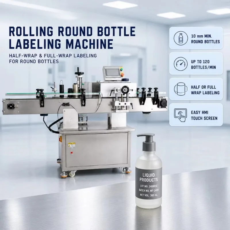 Custom Made New Automatic High Productivity Multi-Shaped Bottle Labeling Machine Touchscreen Thermal Transfer Technology
