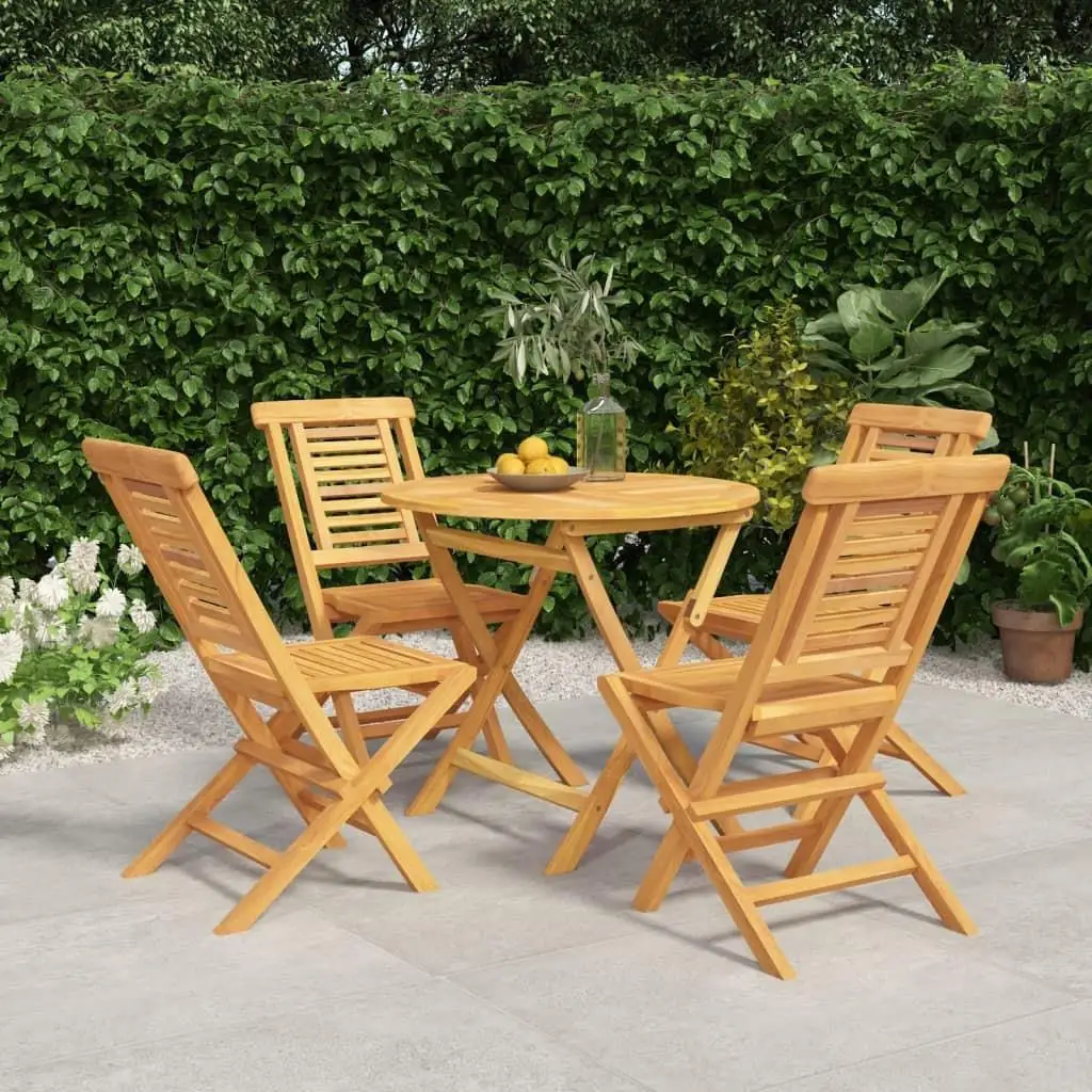 

Solid Teak Wood Garden Dining Set Foldable Outdoor Table and Chairs Patio Furniture