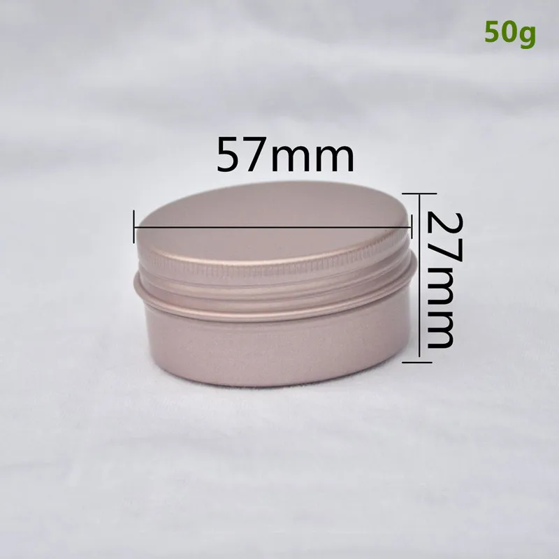 

100pcs Portable Aluminum Cosmetic Bottle With Screw Lid Round Rose Gold Aluminium Cans Makeup Empty Lip Balm Cosmetics Container