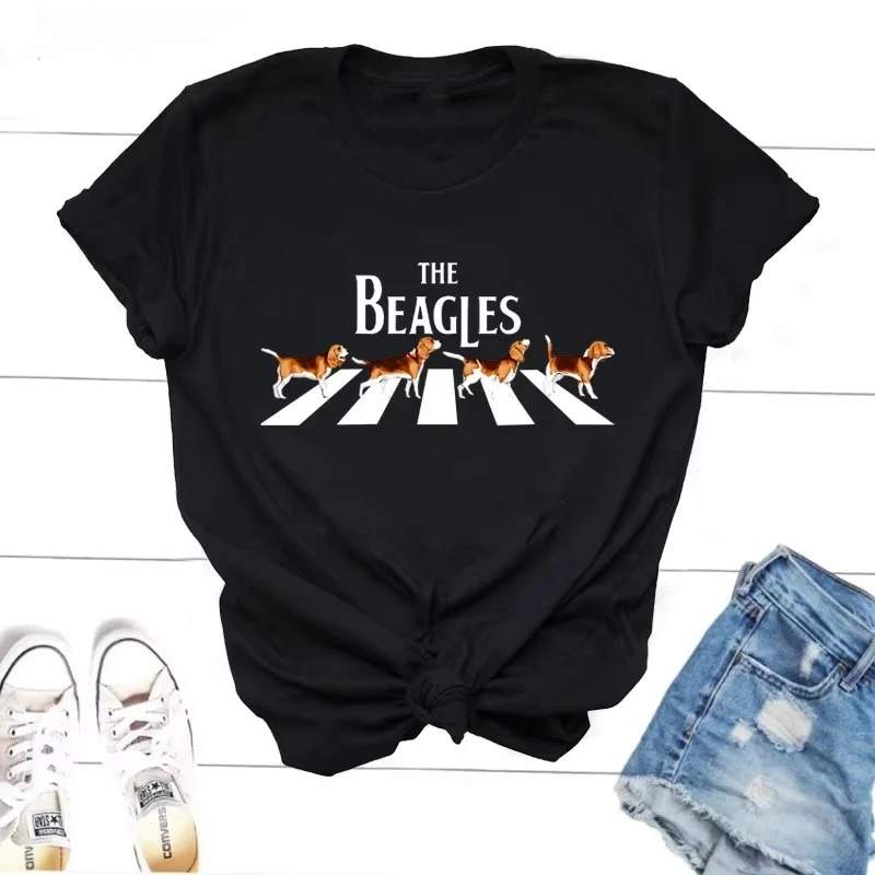 

The Beagles T-Shirt Men Funny Dog Lover T Shirt Cotton Casual Short Sleeve Animal Graphic Tshirts Girls Men Unisex Tee Oversized