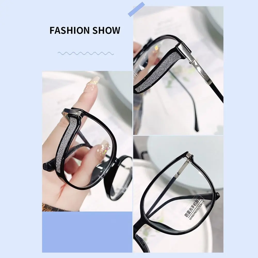 Women Reading Glasses Oversized Frame Bling Diamonds Anti-blue Light Readers Metal Frame Presbyopia Men Eyeglasses +100 to +400