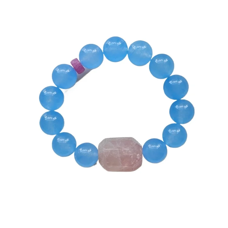 

Браслет из натурального аквамарина, звездный порошок, кристалл, женский нишевый браслет, простой