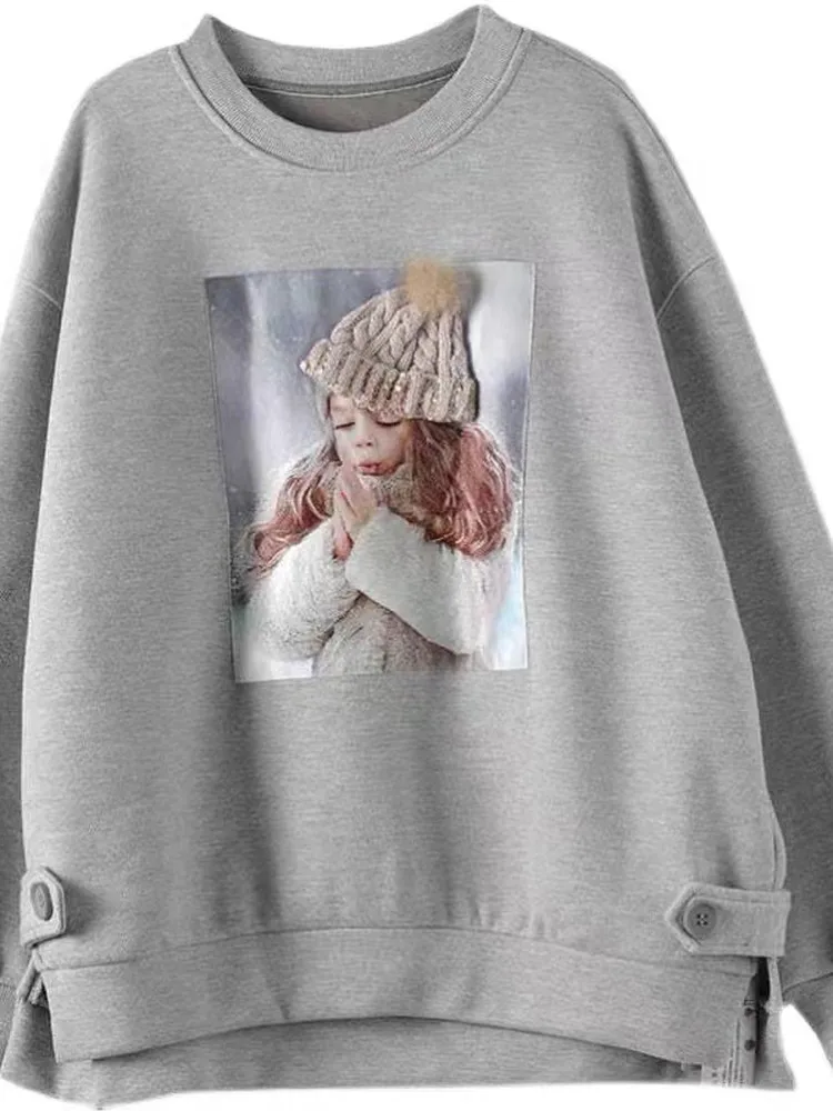 plus Size Women's Knitted Fce Lined Thiened Casual Sle Top Faionable Base Layer irt Autumn Winter New Arrival