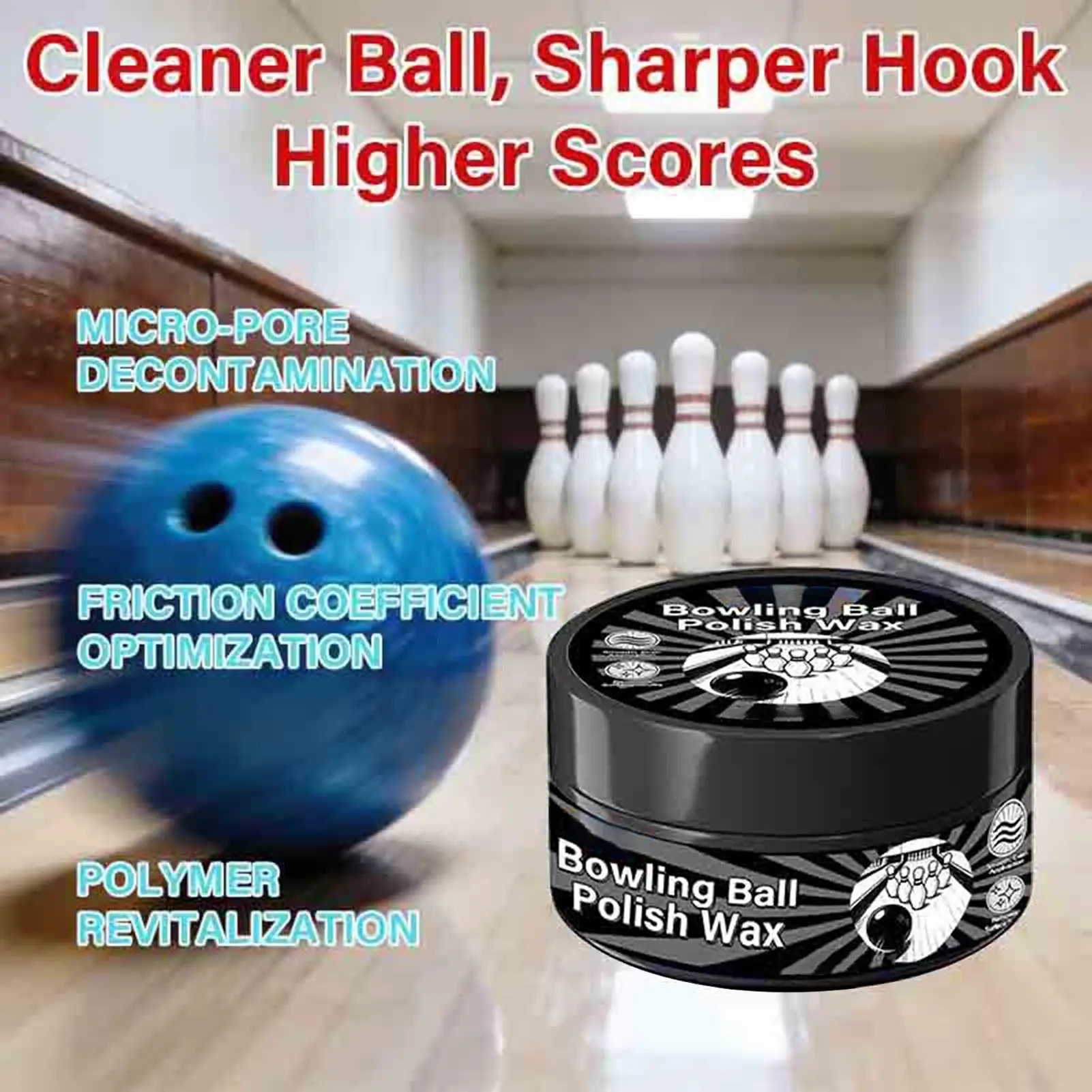 100g Bowling Ball Wax Scratch Restoration Paste Repair Compound Remove Scratches Restore Shine for Bowling Alley Club Training