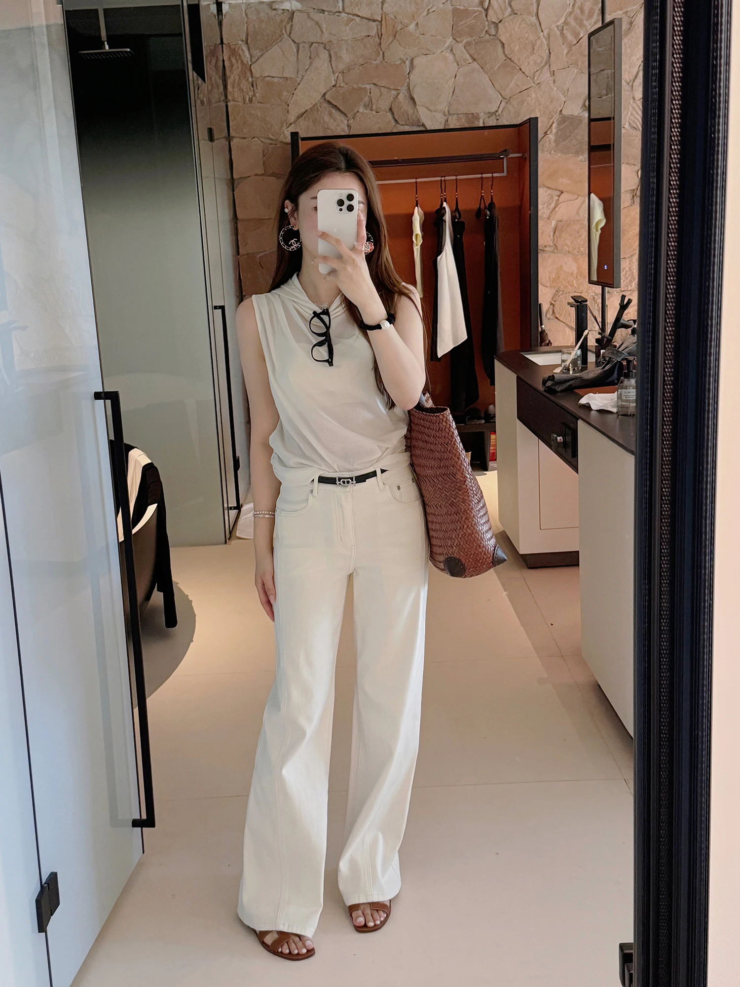 

Джинсы женские Rubbit Chic, летние, новые, мягкие, эластичные, с высокой талией, широкие, прямые, длинные, повседневные, свободного кроя