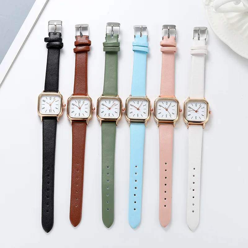 Reloj Mujer 2023 Fashion Diamond Square Watches Women Leather Quartz Watch Elegant Retro Womens Wrist Watch Relogio Feminino