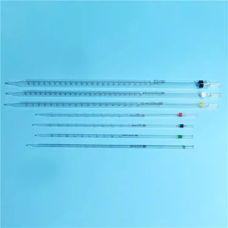 10 sticks Glass graduated pipette ring label pipette A-level precision measuring equipment 1 2 5 10 15 20 50ml