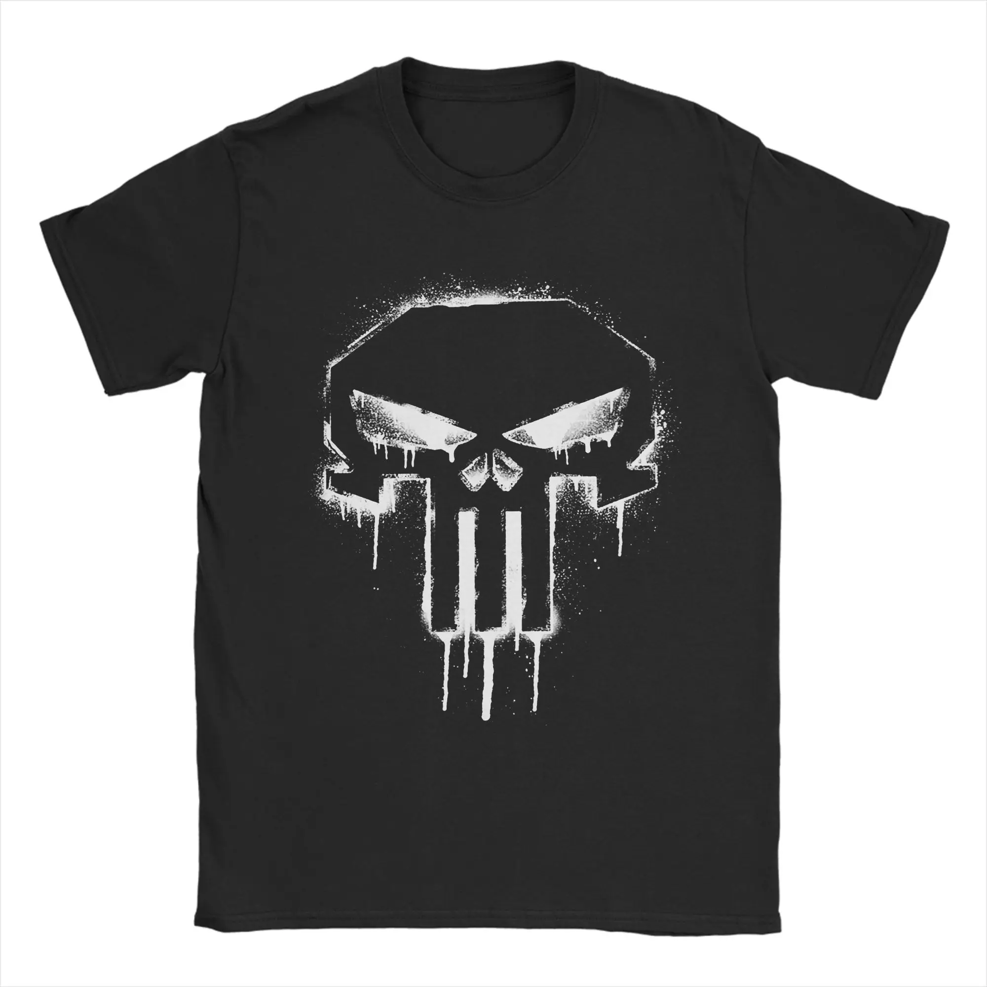 Punisher Spray Paint Logo T-Shirts for Men Women  Funny 100% Cotton Tee Shirt O Neck Short Sleeve T Shirt Printed Tops