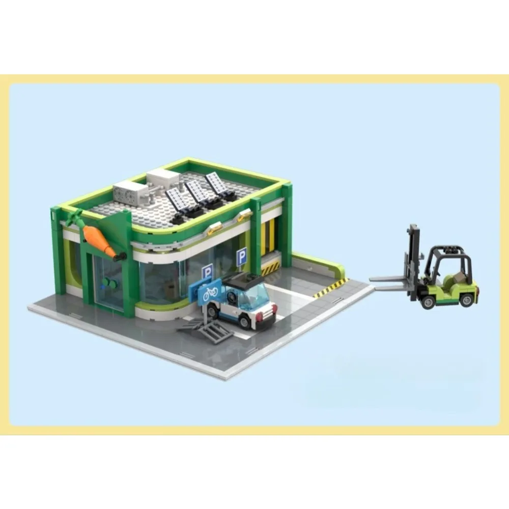 

856 шт. MOC-136072 строительные блоки магазин продуктов для детей DIY сборная модель кирпич развивающие игрушки рождественские подарки