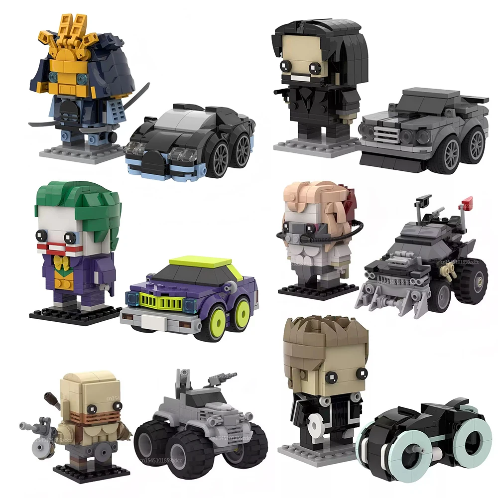 

MOC Классические фильмы Mad Maxed 2 в 1, Brickheadz War Riged, модель автомобиля Reisigered, строительные блоки, чемпион скорости, автомобиль, игрушки, кирпичи