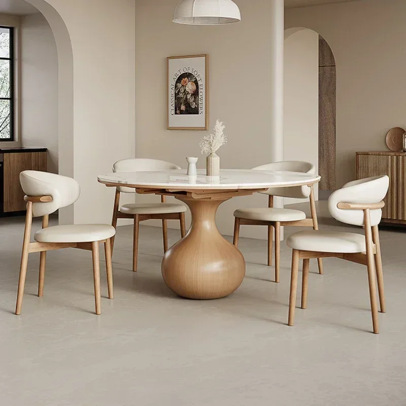 Elegant Dining Tables Round Table Service Reception Ceramic Dinning Designer Coffee Luxury Free Shipping Muebles Kitchen Room