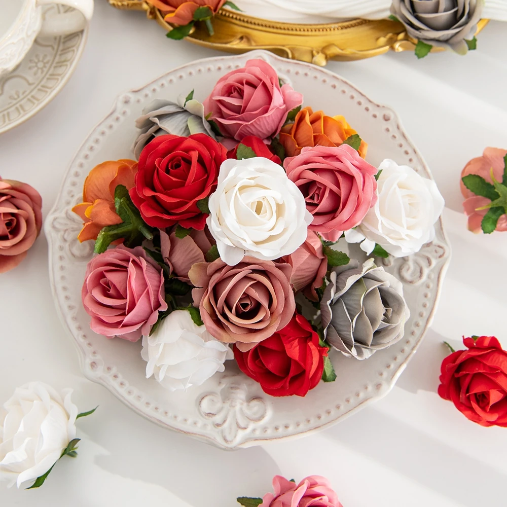 100 Stück künstliche Blumen, Seidenrosen, Sammelalbum, Hochzeit, Party, Outdoor, Garten, Zuhause, Raumdekoration, Festival, Kranz, Brautaccessoire, Geschenk – Detail 2