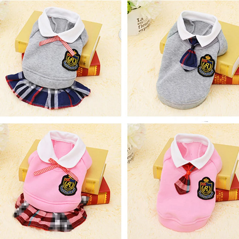 Ropa de estilo escolar Para perros y gatos, ropa Para Chihuahua, vestido, abrigo Para cachorros, traje Para perros pequeños, ropa Para Cachorro 4S1