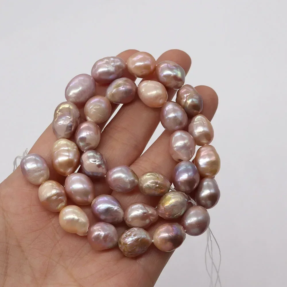 Irregular Round Charm Purple Natural Freshwater Pearl Loose Bead String 9-10mmDIY For Making Necklace Earrings Bracelet Jewelry