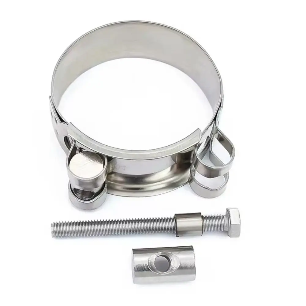 New 304 Stainless Steel Hose Clamps T Bolt Powerful Tube Clamps Exhaust Air Sealing