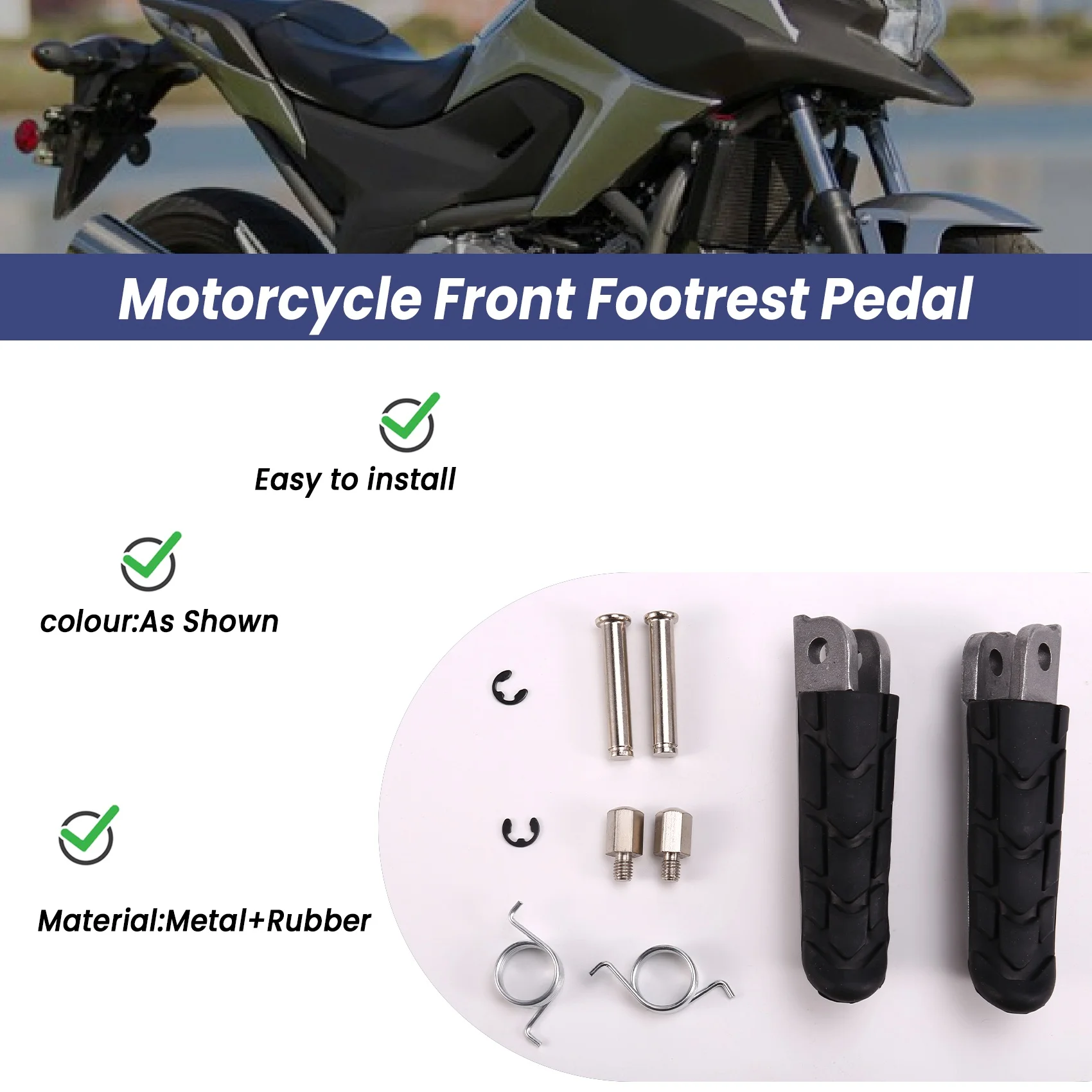 

AT92-Motorcycle Front Footrest Pedal Foot Pegs Foot Pegs Pedals For Honda CB250 CBR600F CB600F HORNET 600 NC700
