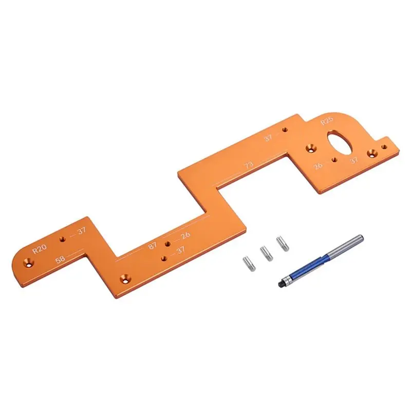 ABZC-Aluminum Woodworking Round Corner Radius Templates Arcs Grooving Auxiliaries Tool Mold Guide Wood