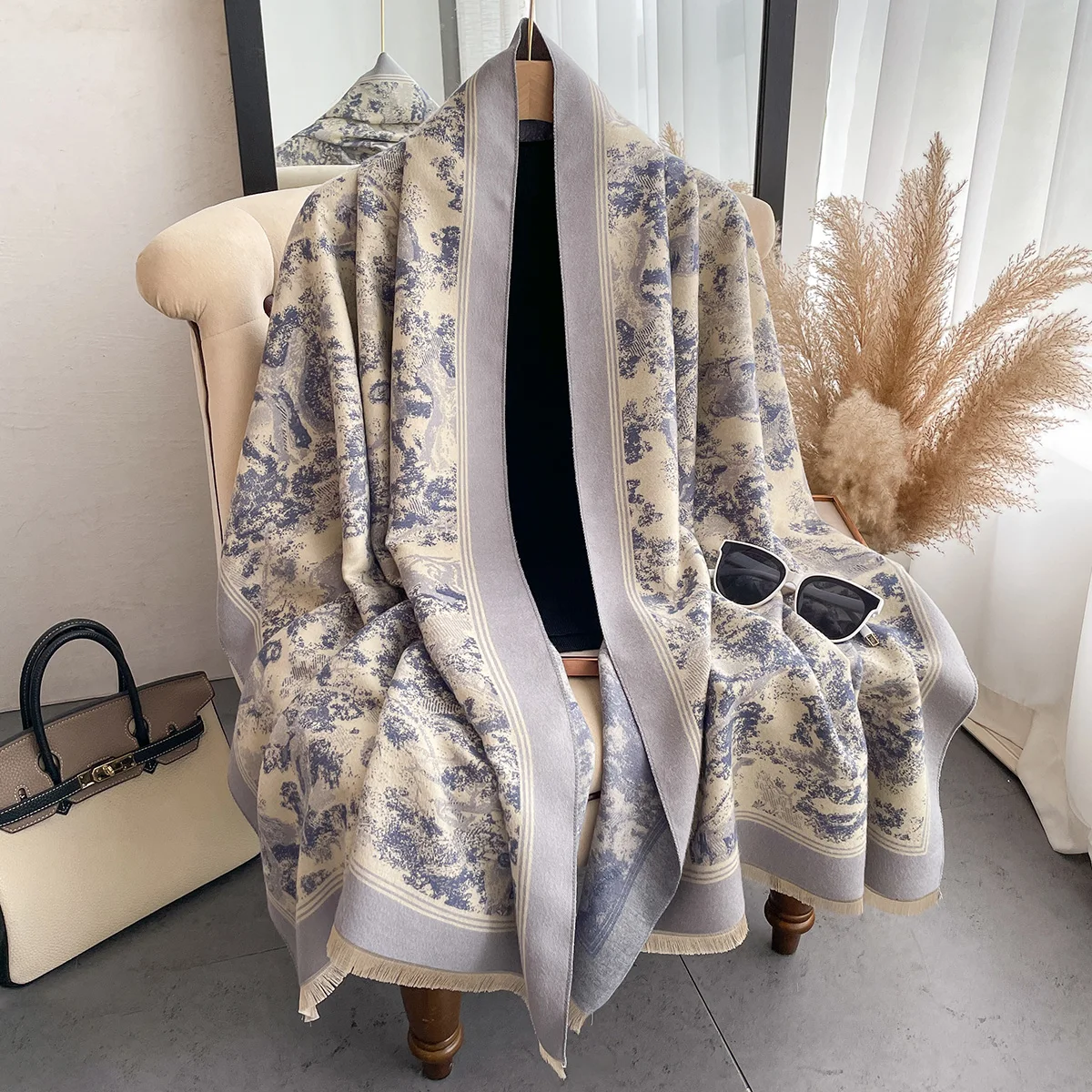 Luxury Winter Cashmere Scarf Women Design Warm Pashmina Blanket Poncho Scarves Female New Animal Shawl Thick Foulard Bufanda