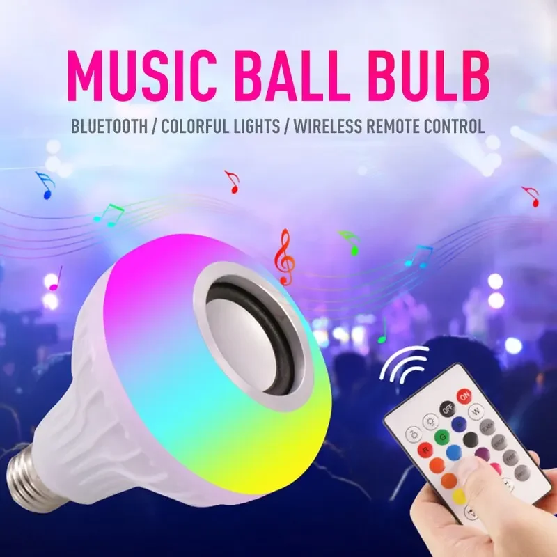 Lampadina musicale a LED con altoparlante Bluetooth integrato lampadina intelligente Wireless telecomando RGB che cambia colore Speake