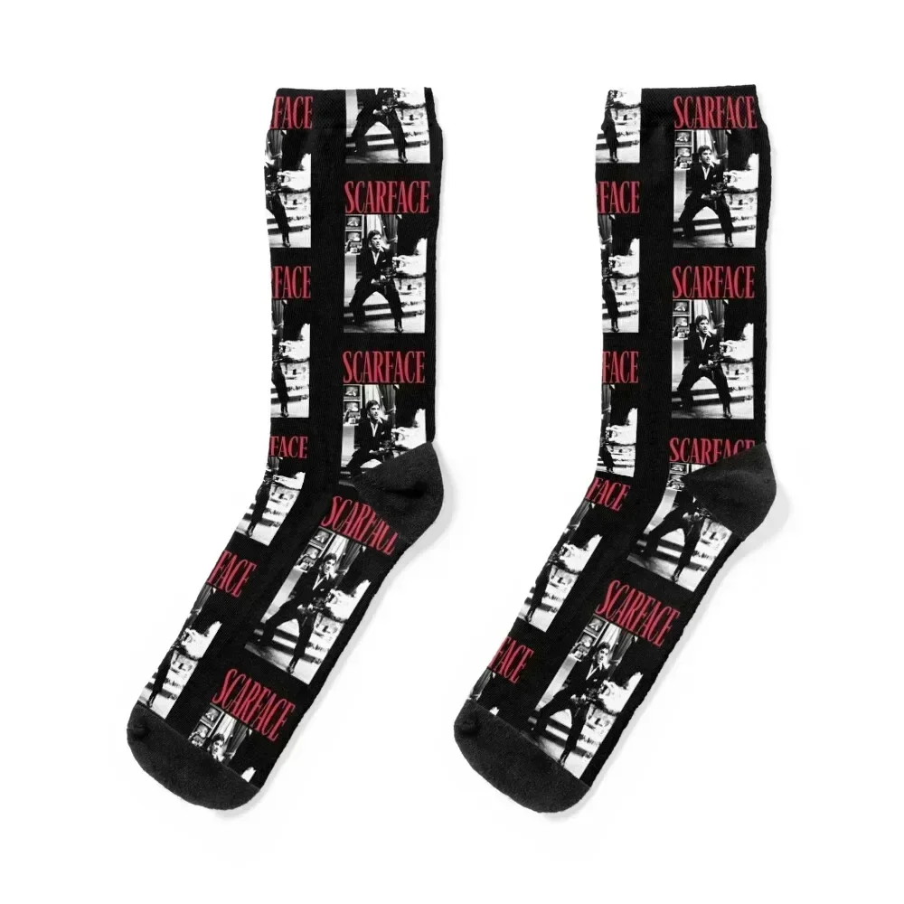 

Scarface movie retro Socks christmas gift Rugby hiking floral Socks Women Men's