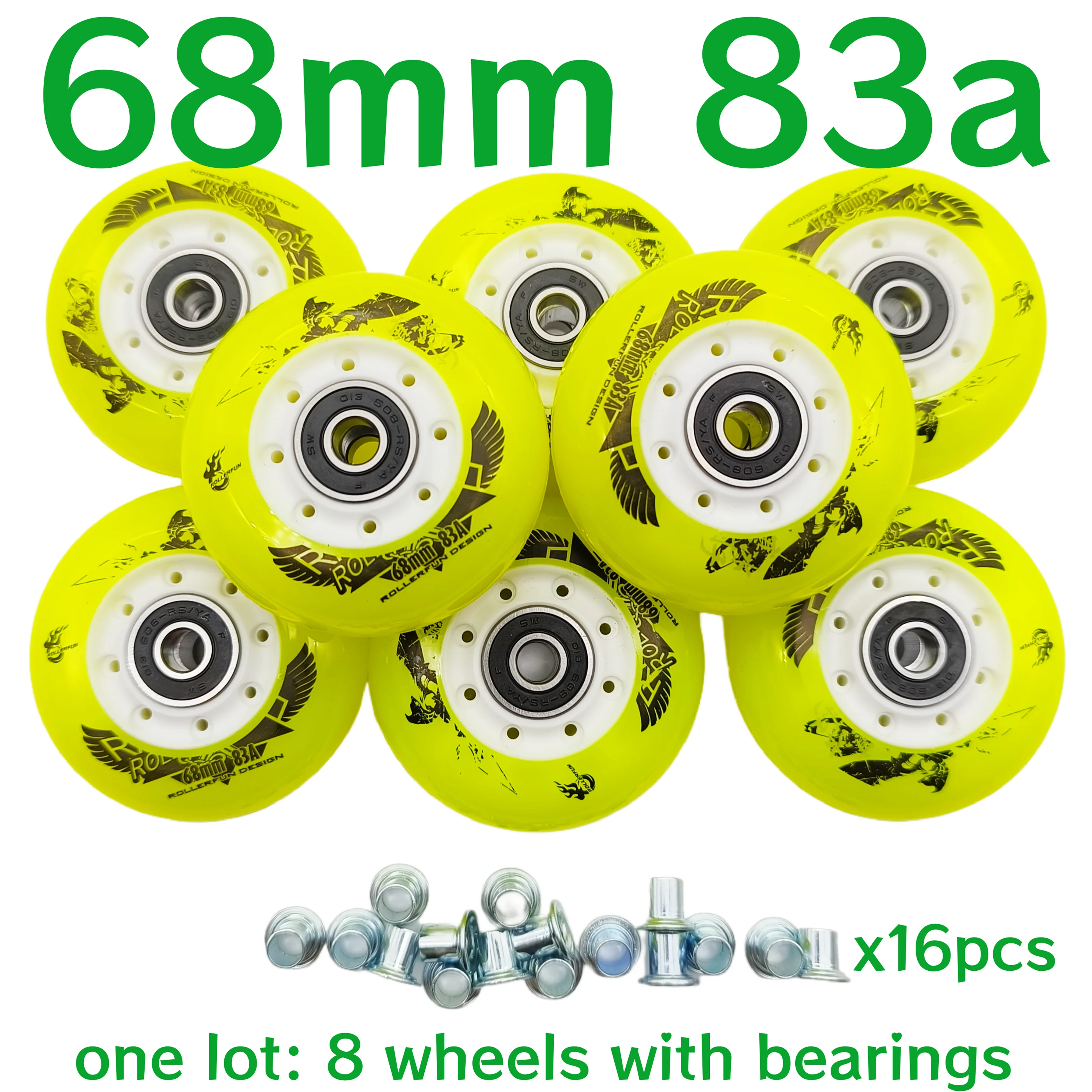 children roller wheel inline skate wheel 64mm 68mm 72mm 83a 8wheels/lot