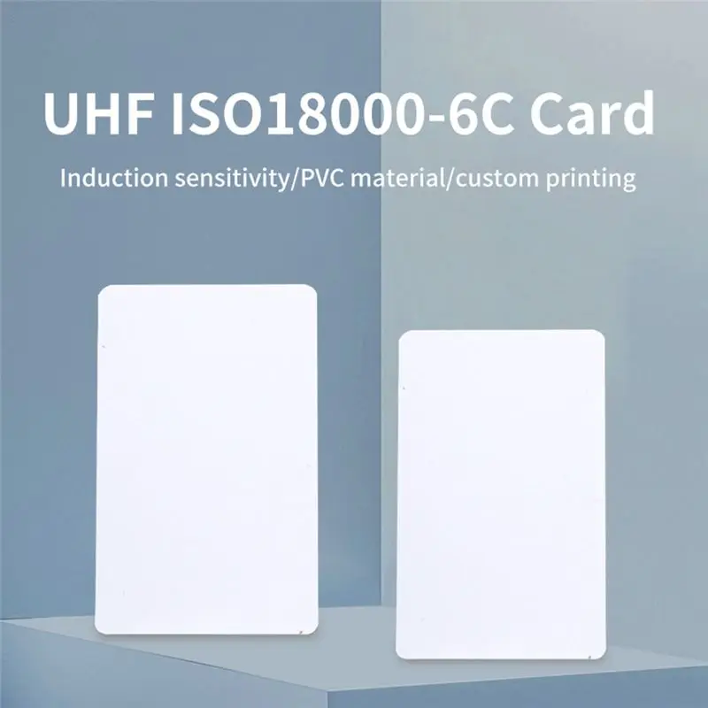 100 Piece UHF 860-960Mhz Long Read Range White Card Passive UHF RFID PVC Card 85.5X54x0.8Mm For Access Management