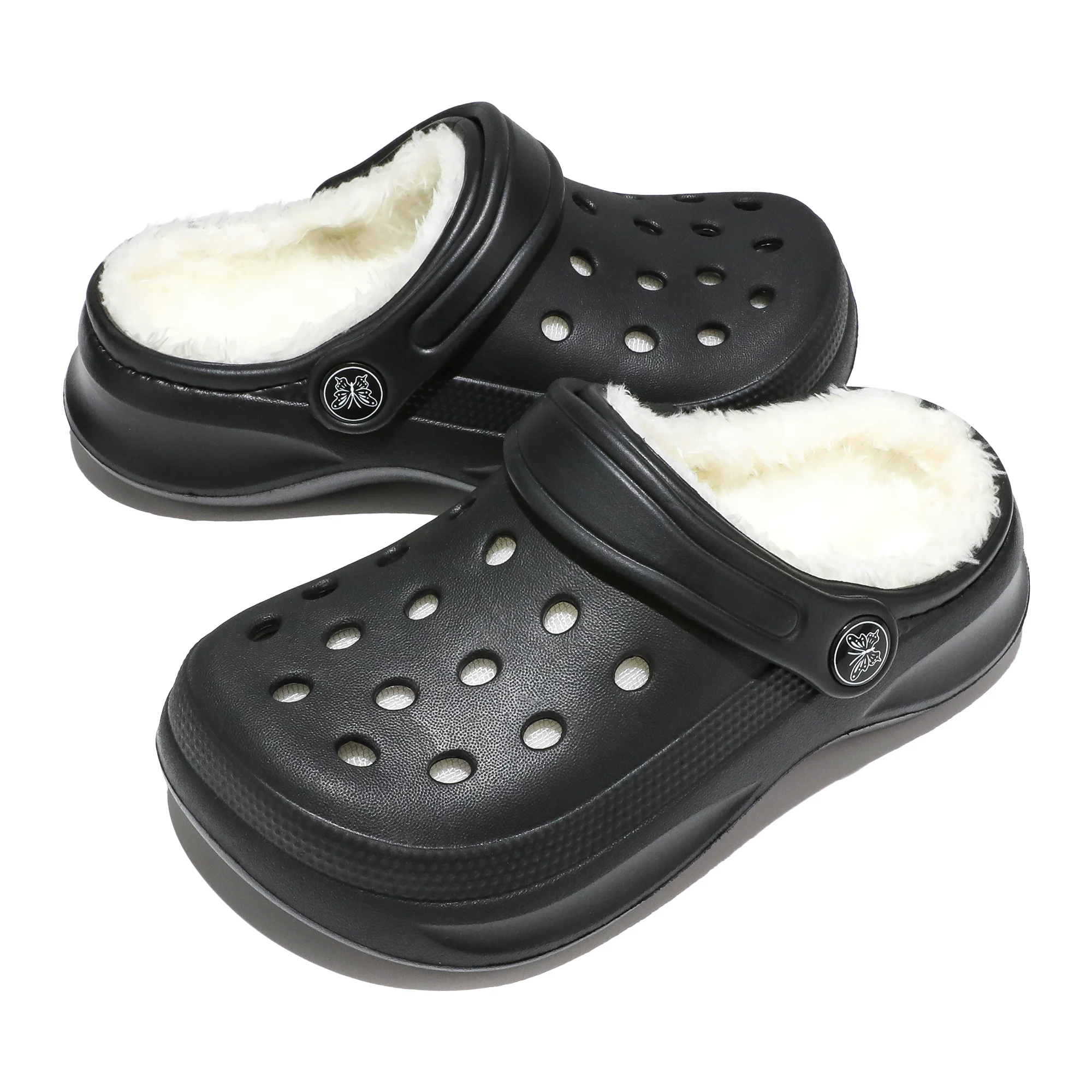 Kinder-Clogs und -Mules mit Fellfutter, leichte Garten-Schuhe mit Baumwollfutter, warme Hausschuhe für Jungen, Mädchen und Kleinkinder, 168. – Detail 15