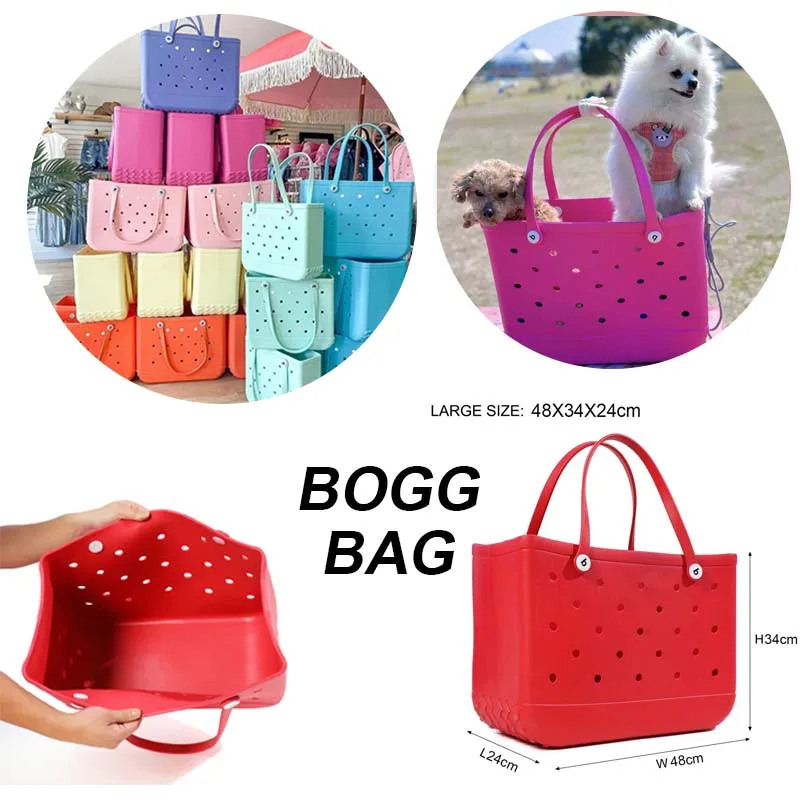 Bolsa EVA para mulheres sacola de grande capacidade, bolsa de ombro impermeável, fácil limpeza, moda piscina, verão