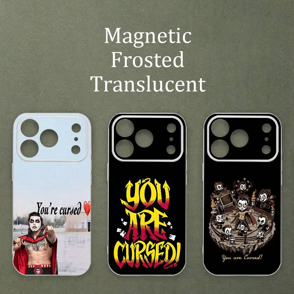 

2026 Hot D-Danhausen You Are Cursed Matte Frosted Semi-transparent Magnetic TPU Case For iPhone 17 11 13 14 15 16 12 Pro Max