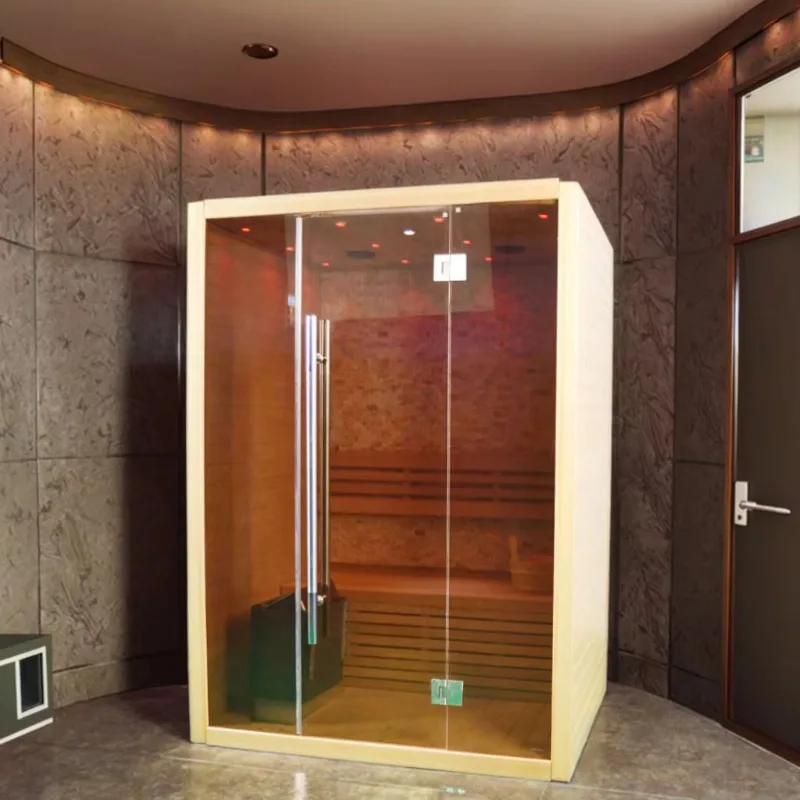 Factory Made Guaranteed Quality 1 Person Wood Traditional Indoor Steam Hemlock Red Cedar Indoor Sauna Room For Villa/hotel
