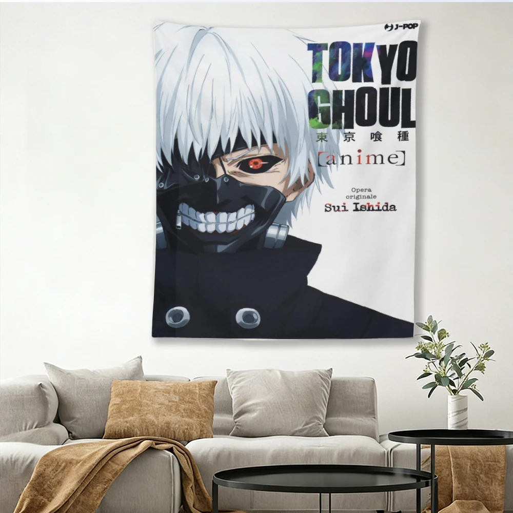 T-Tokyo Ghoul Kaneki k-Ken l-Large Tapestry, Large Wall Tapestry, Cool Room Decoration Items for Bedroom Dorm