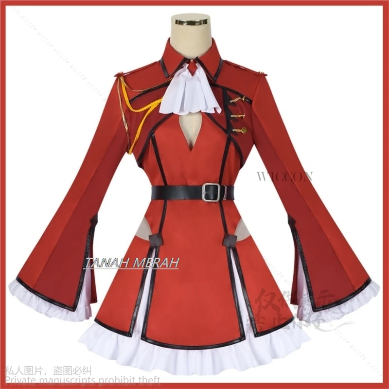 2024 New Anime Bye Bye, Earth Belle Cosplay Costume Red Uniform Dress Stocking Woman Sexy Lovely Halloween Christmas Suit Lolita