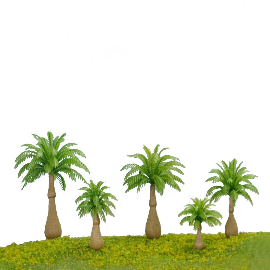 

100pcs/lot 2.8cm 1/200 Scale Plastic Miniature Model Palm Tree For Ho Train Layout