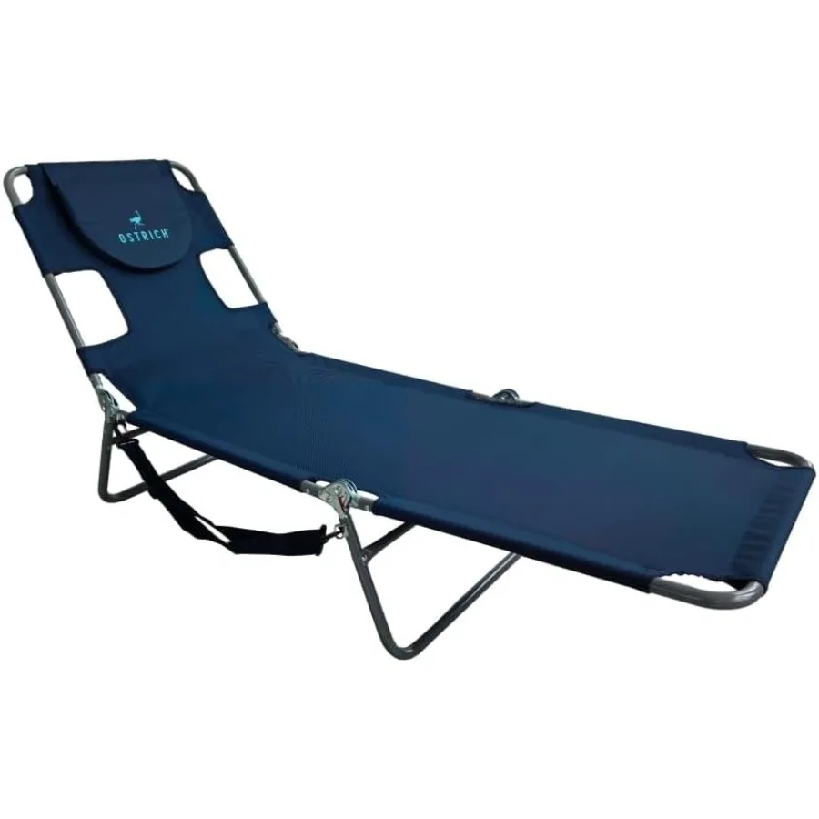 

Chair Chaise Lounge for outdoor use, premium polyester fabric, navy blue, UV-resistant and quick-drying