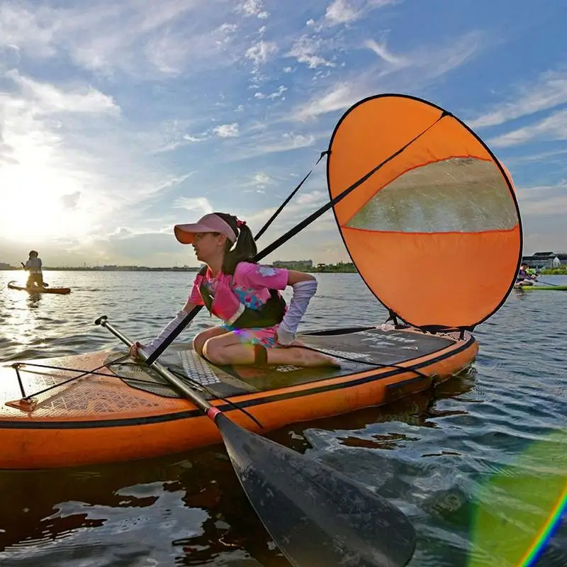 Kayak Downwind Wind Paddle Sail Clear Window Windsurfing Sails Kayak Accessories Easy-to-Attach Paddle Board Shade Boating