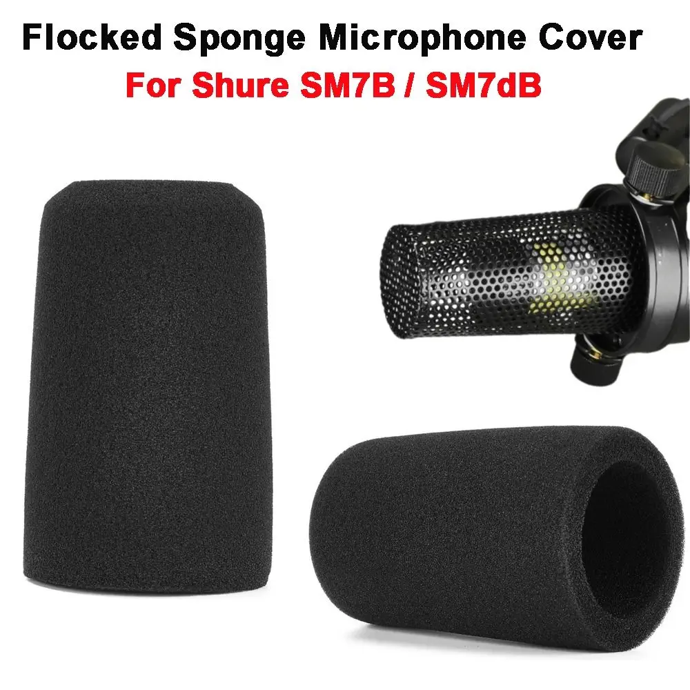 1pcs Replacement Mic Windscreen Cover Flocked Sponge Foam Windproof Pop Filter Cover for Shure SM7B / SM7dB